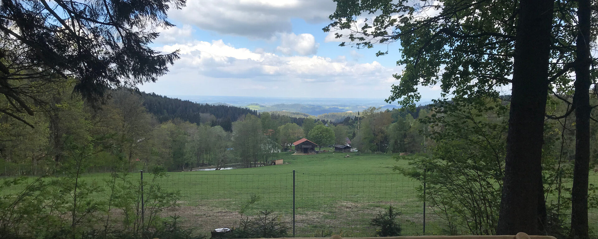 Waldbadebank mit Blick ins G&auml;ubodental &uuml;ber das Tiergehege
